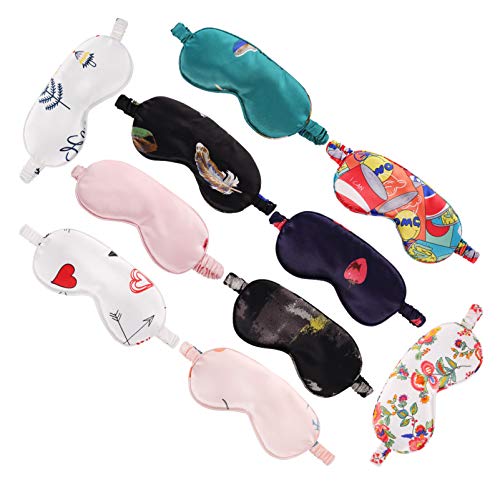 EXCEART 10Pcs Silk Sono Dos Olhos Sombra Blindfold Tampa Do Olho Para Dormir a Noite de Viagem Cochi