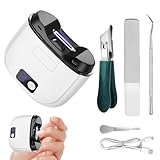 Elektrischer Nagelschneider,2-In-1 Elektrische Nagelschere,Nagelschneider Elektrisch Mit Led,3 Geschwindigkeitsstufen,Wiederaufladbar,Inklusive 3 Stück Nagelpflegewerkzeugen