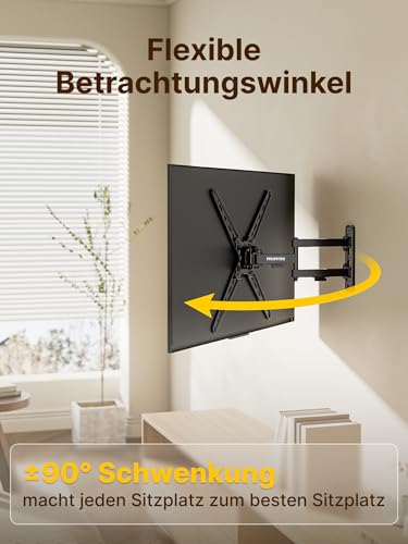 monTEK W pełni ruchomy uchwyt ścienny do większości płaskich telewizorów i monitorów LCD 13-55", wychylny, wychylny, wysuwany, obrotowy z ramionami przegubowymi, maks. VESA 400 x 400 mm, do ~ 25 kg