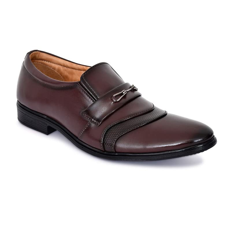 STYLIANO Formal Derby Style Shoes for Men, Red,(ART-6-Rd)