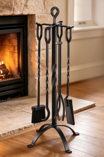 Gtongoko 5-Piece 32 Black Fireplace Tool Set