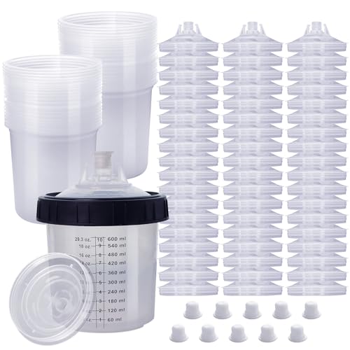 Disposable Paint Spray Gun Cup Kit with 55 Cups