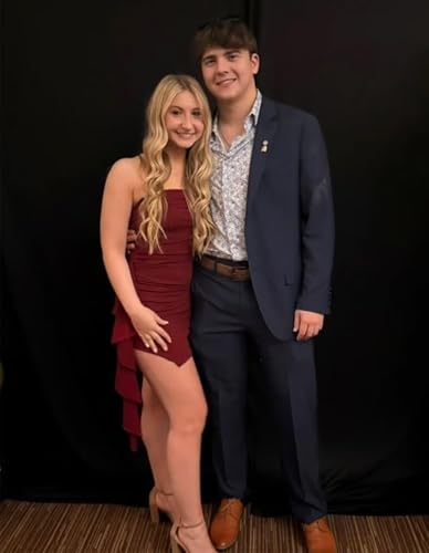 Strapless Homecoming Dresses for Teens with Slit Satin Tight Cocktail Evening Dress 2025 DE1673