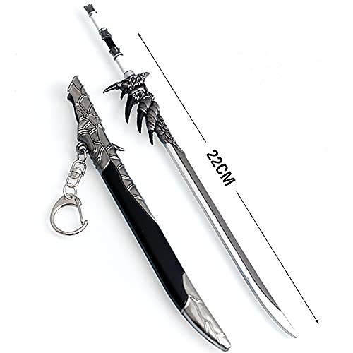 Collection Monster Hunter World Metal Monster Rathalos Sword Weapon Metal Model Action Figure Arts Toys Keychain Party Gift (Gun Color)