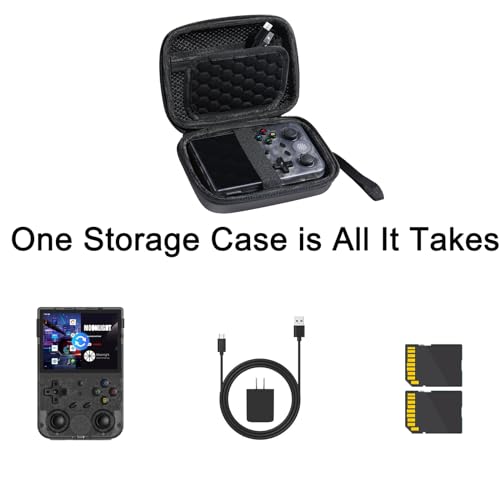Case Compatible with RG353V/ RG35XX/ RG353VS Retro Handheld Game Console, RG35xx Case with Carabiner and Hand Strap, RG353v Case Easy to Use and Carry (Case Only, Black) - Image 4