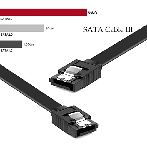 Image of Tobo SATA III Cable，SATA III 6.0 Gbps Data Cable Straight Black with Locking Latch 16 Inches SATA Cable Pack for HDD,SSD,CD and DVD Drives (1) TD-255TC
