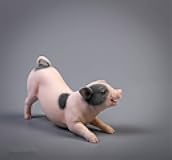 Fremego 1/6 Scale Little Pig Rabbit Lazy Cat 3.0 Resin Pet Animal Model Scene Props for 12inch Action Figure (A1-Pig)