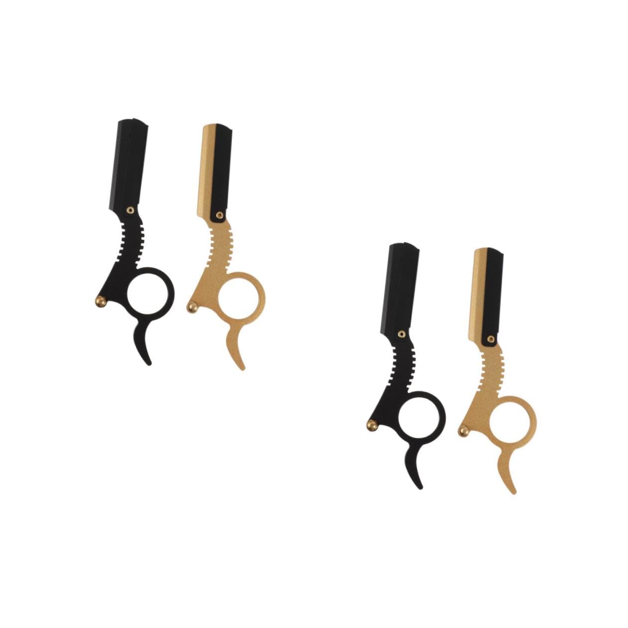 FOMIYES 2sets Men's Barber Razor Beard Shaver Manual Shaving Tool Straight Razor Safe Skin Cutting 2pcs*2