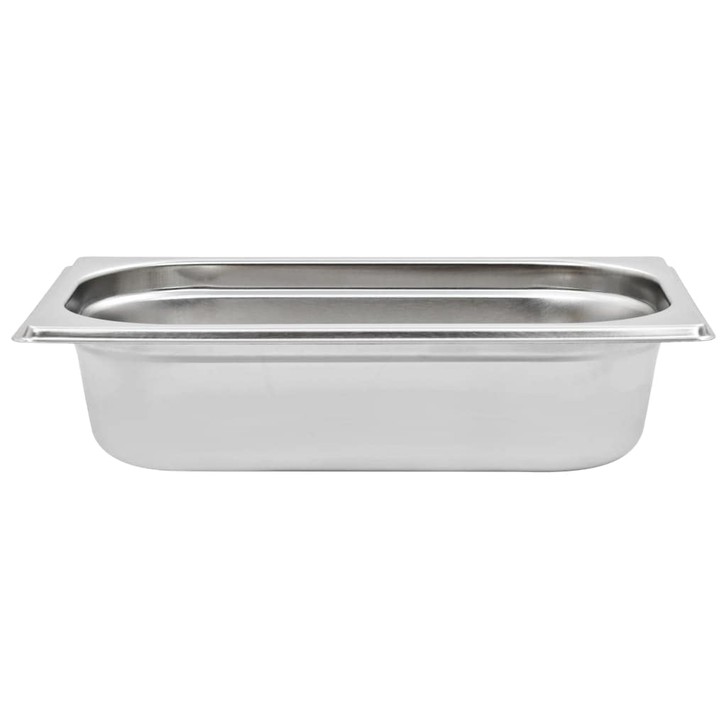 Depósito Gastronorm GN 1/4 de acero inoxidable 265 x 162 x 65 mm 1,8 litros de volumen 8 unidades recipientes apilables para calentador de alimentos Bain-Marie Chafing-Dish Buffet Catering