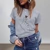 Women's short-sleeved casual short-sleeved T-shirt with unique graphic design for comfortable stylish everyday wear., gray, M #1