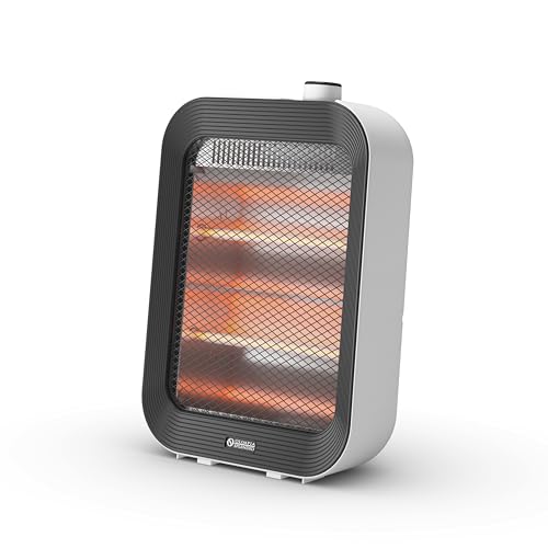 Olimpia Splendid Quarzia Slim B, Estufa de infrarrojos con lámparas de cuarzo, hasta 800W, calefacción instantánea y uniforme, sistema antivuelco, diseño slim con asa práctica
