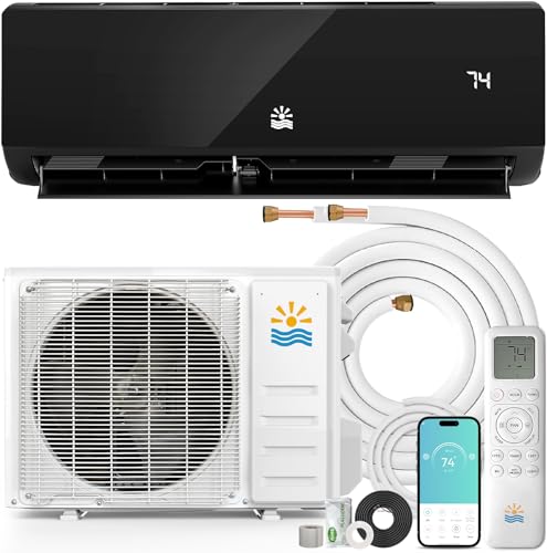 Image of Mini Split Ac /Heating System - 12000 BTU Mini Split Air Conditioner with Heat Pump Wifi Enabled Inverter, 20 SEER2 115V Energy Efficient Precharged DIY Split Ac Unit Up to 750 Sq.Ft