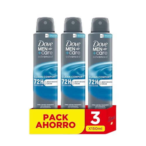 Dove Men +Care Aerosol Para Hombre Clean Comfort 72h 150 ML Pack de 3 unidades