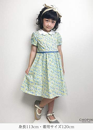 Amazon Chopin ショパン 子供服 女の子 半袖 スカラップ衿花柄ワンピース 8036 2324 ネイビー 130cm ワンピース チュニック 通販