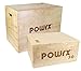 POWRX Box pliometrico in legno 3 in 1 - Plyo box ideale per esercizi di »pliometria« ed incremento della forza esplosiva - Superficie antiscivolo e maniglie per trasporto + PDF workout (Medium/60 x 50 x 30 cm)