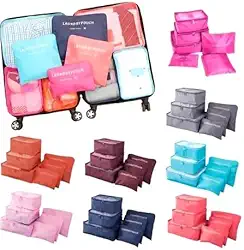 Kit 6 Bolsas De Armazenamento Organizador De Malas e Bagagem Viagem 6 Peças (Azul Marinho)