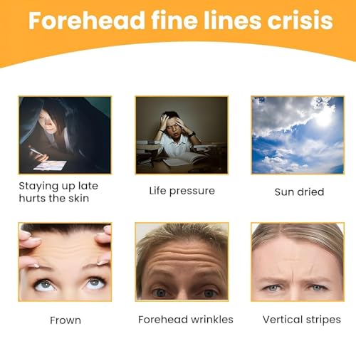 Image of Forehead Wrinkle Patch with Hydrolysed Collagen | Anti-Wrinkle Forehead Pads for Fine Lines & Aging Signs | Face Smoothing Treatment for Men & Women | Pack of 10
