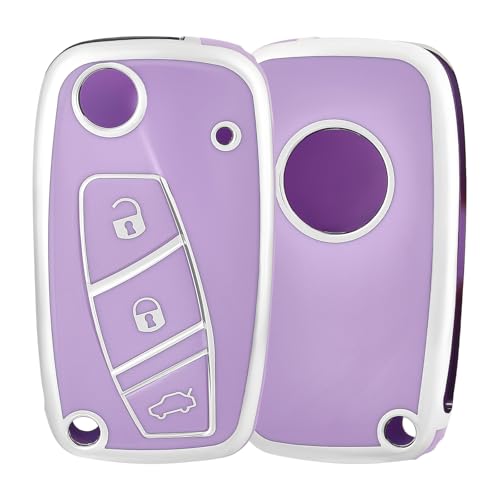 Coque de clé pour Fiat 500 et Ducato : boîtier de protection violet argenté