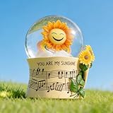 You are My Sunshine Snow Globe Music Box with Colorful Lights, Sunflower Musical...