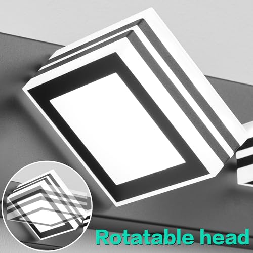 Image of SOLFART Bathroom Vanity Light Over Mirror - 4 Light Led Vanity Light Fixture 26inch Matt Black Lights for Bath 5CCT