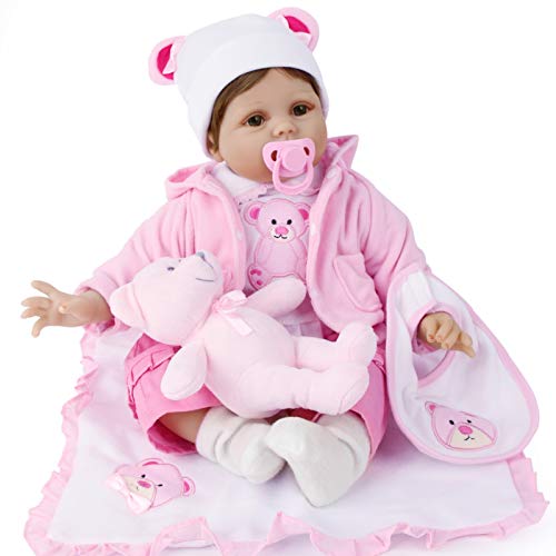 ZIYIUI Muñecas Bebé Reborn Baby Doll Renacer Muñecos Realista Suave Vinilo Silicona Niños Niña Muñeco Juguete 22 Pulgadas 55cm