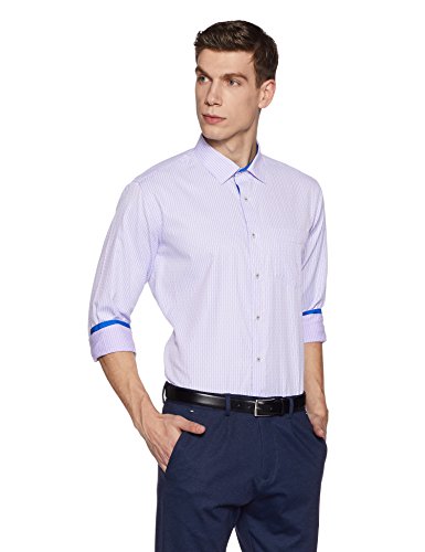 Amazon Brand - Symbol Men's Regular Fit Formal Shirt (AW17MFS90_44_Lilac)
