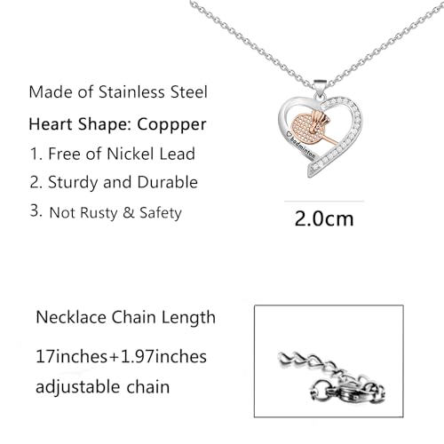 BNQL Badminton Necklace Bracelet Badminton Gifts for Badminton Player Badminton Lover Gifts Badminton Racket Pendant Necklace2