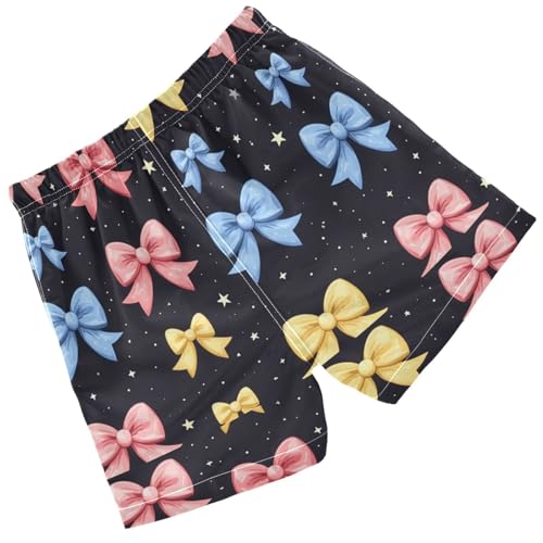 Pigsaly Boys Swim Trunks Cute Yellow Blue Pink Ribbon Bow Boys Board Shorts Swimsuit Swimwear Summer Bathing Suit S2