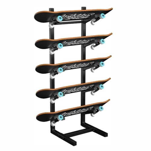 Home Gym Organize Holder, Free Standing 5-Tiers Metal Snowboard Storage Rack for Skis/Skateboards/Scooter, Floor Display Stand for Garage/Shop,85x25x25cm