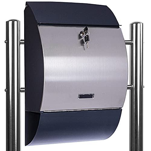 STILISTA® Hochwertiger Standbriefkasten mit Zeitungsfach mit Pulverbeschichtung, Verschiedene Designs