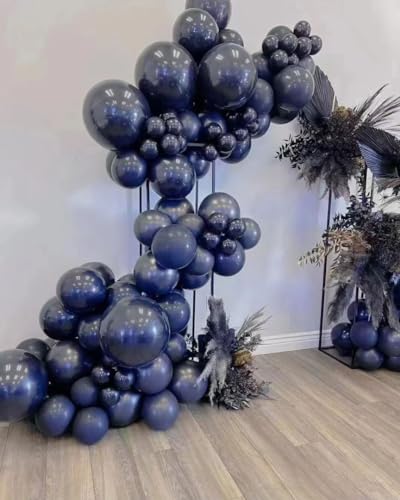 Image of DECGOL Navy Blue Balloons 100pcs Dark Blue Latex Party Balloons Different Sizes 18 12 10 5 Inch Night Blue Balloon Garland for Birthday Party Graduation Baby Shower Wedding Holiday Balloon Decoration