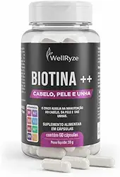 Biotina ++ com Zinco, Selênio e Complexo B – Vitaminas para Cabelo, Pele e Unhas – Vitamina C e E – Suplemento Capilar Feminino – Fórmula Beauty Hair Skin Nails – 60 Cápsulas