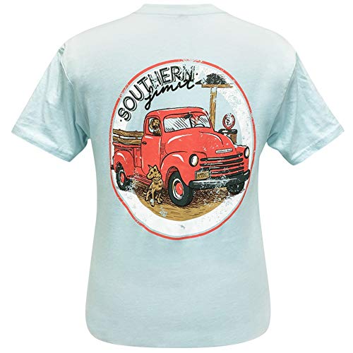 Girlie Girl Originals Southern Limit Dogs and Trucks Ice Blue Short Sleeve T-Shirt