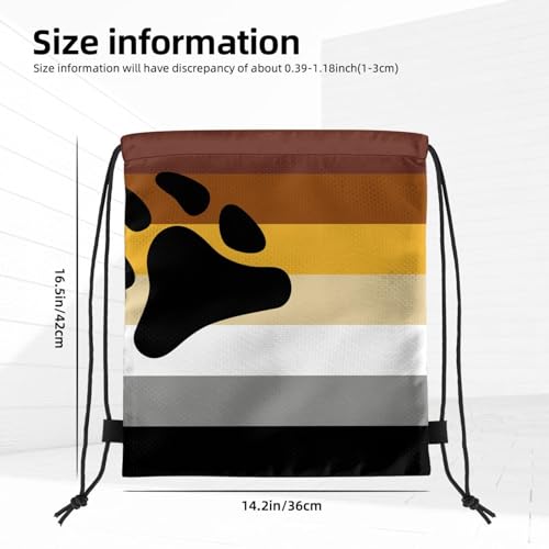 Bear Gay Pride Flag Unisex Home Rucksack Shoulder Bag Travel Drawstring Backpack Bag4