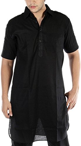 Image of Royal Kurta Men's Cotton Pathani Suit Half Sleeves