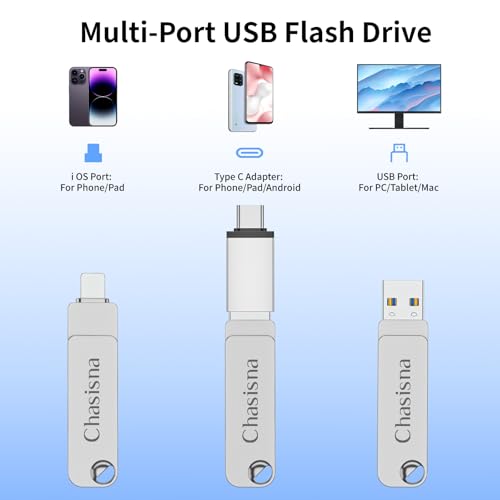 Clé USB iPhone 128 Go 3-en-1 avec connecteur Type C et iOS pour PC et Android