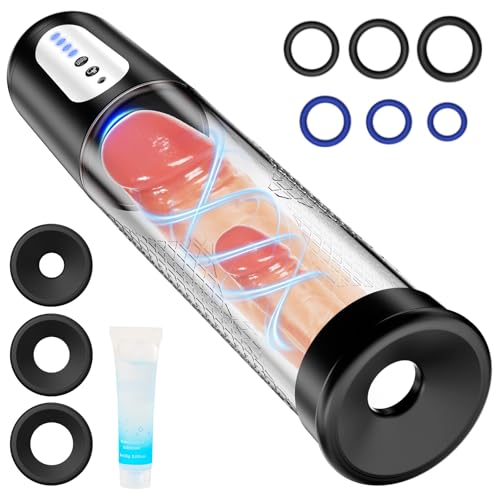 Electric Penis Pump Sex Toys - Automatic Penis Vacuum Enlargement Pump with 4 Suction Intensities, Digital Display & Powerful Suction, Rechargeable Adult Toys Training for Men Stronger Bigger Erection