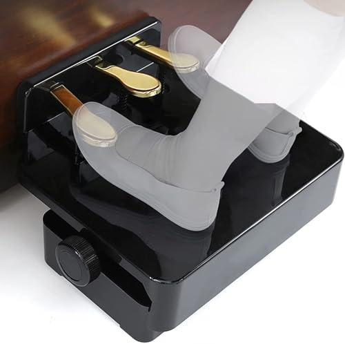 Piano Pedal Extender, Auxiliary Piano Pedal Extension Stool, Height Adjustable, Suitable for Upright Pianos and Digital Pianos (Black)