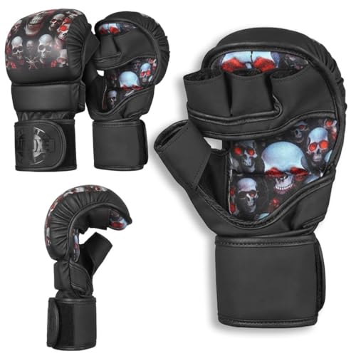 MMA Fighter Grappling Gloves Sparring Gloves Training Gloves (Lage/X-Large, Red/Black)