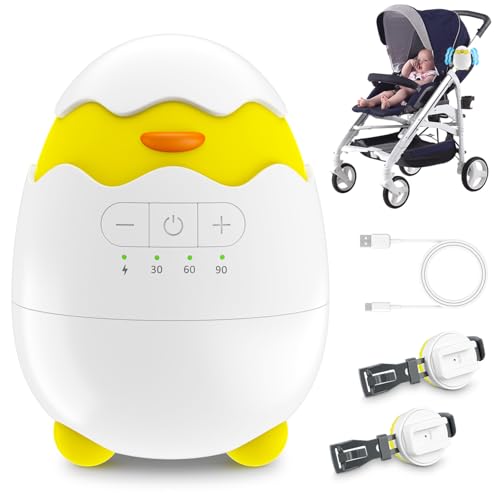 Image of EASYVAVA Baby Rocker, Portable Bouncer Baby Swing Sleep Aid with Adjustable 4 Speed - Rechargeable High-Capacity Battery, Gently Rock Any Stroller or Bassinet–for Buggy/Crib/Infant/Gift (White)
