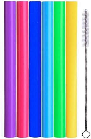 ALINK Reusable Boba Smoothie Straws, 10 inch X 0.55 inch Extra Wi...