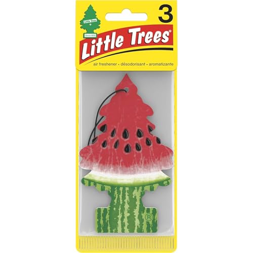 Image of LITTLE TREES Car Air Freshener | Hanging Paper Tree for Home or Car | Watermelon | 3 Pack