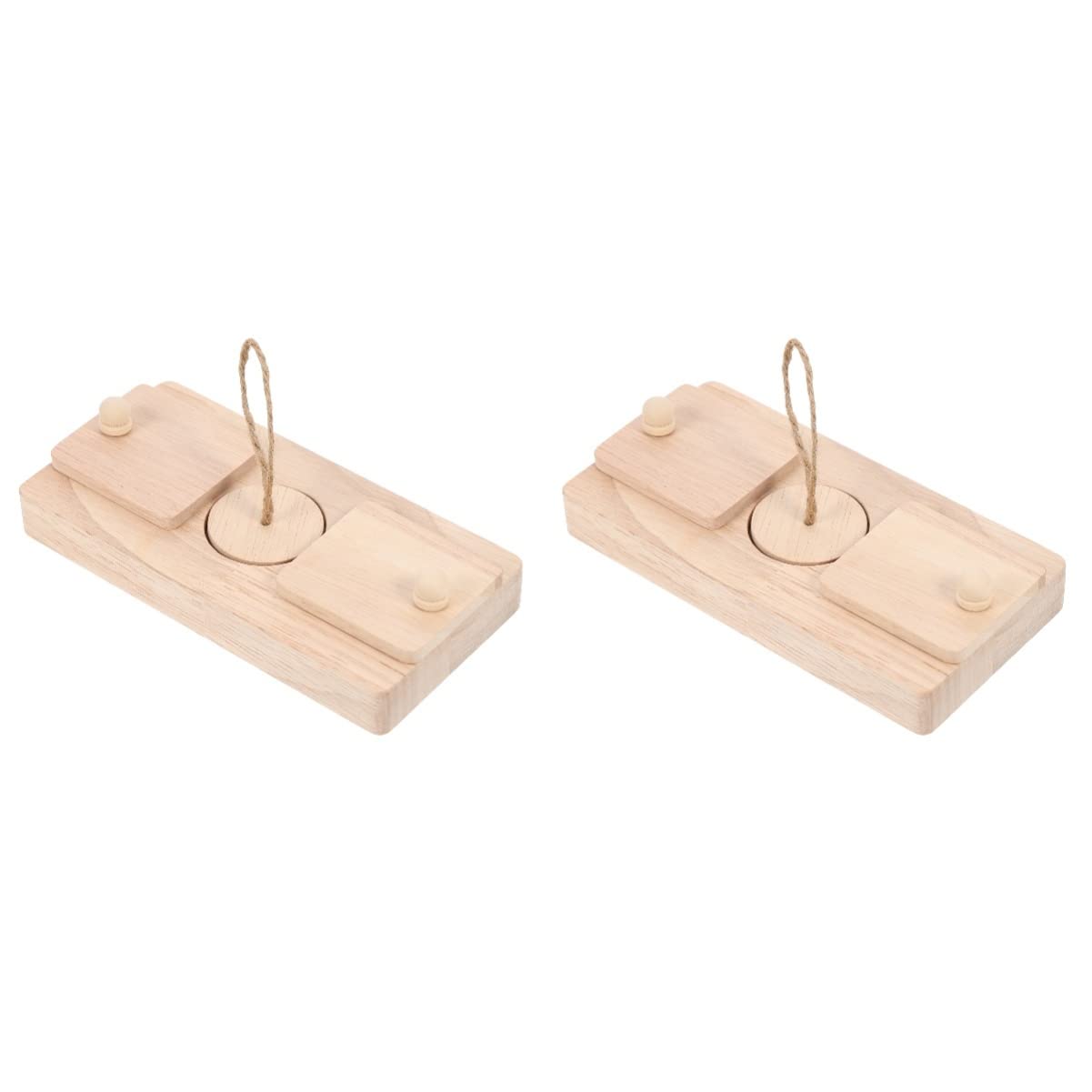 POPETPOP 2pcs hamster foraging toy rodent pets feeder toys hamster wooden foraging toy chinchilla foraging puzzle chew toys rabbit puzzle chinchilla toys Wooden Hamster Toy Pet Cage Supply