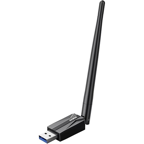 USB WiFi Adapter for Desktop PC - AX900 Wi-Fi 6 Dual Band 5G 2.4G Wireless Adapter with 7DBi Antenna for Win11/10 WiFi Dongle for Desktop PC Laptop Gaming Wireless USB Internet Network Card (Black)
