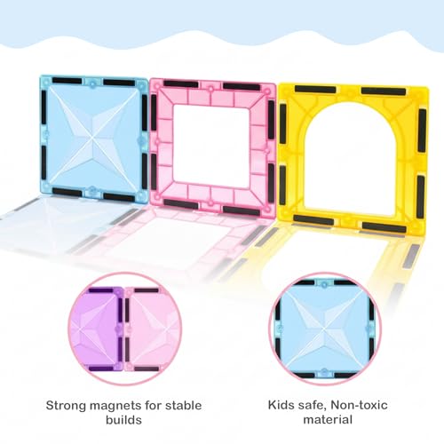 Image of SNAPTRON Magnetic Blocks for Kids Tiles -103Pieces Set Gifts for Girls, Boys, Magnetic Blocks for Kids 3+ Years, 4 5 6 7 8 9 10 / Constructing & Learning Builder Educational Magnatiles Game