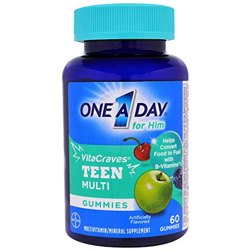 One A Day VitaCraves Teen for Him Multivitamin Gummies, Assorted, 60 ea - 2pc