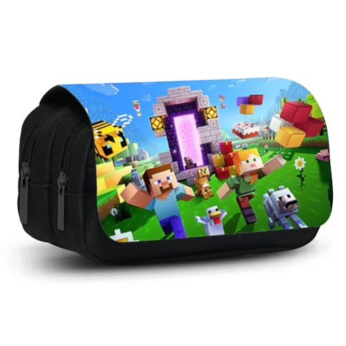 CBOSNF Estuche para lápices Mine-Craft Estuche Anime Mine-Craft Estudiantes Portátil Multicapa...
