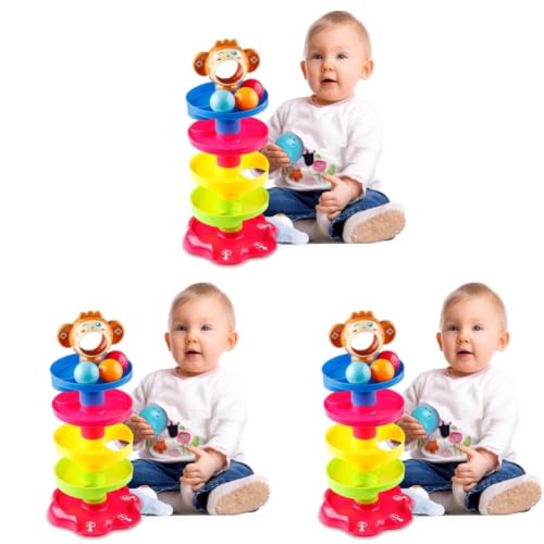 Image of Toy Imagine Ball Drop & Roll Ramp Game | Swirling Tower Toy with Balls for Kids Age 2-5 Years | Motor Skill Development Ball Activity Toy for Babies & Toddlers | Colorful Ball Drop Toy (Pack of 3)