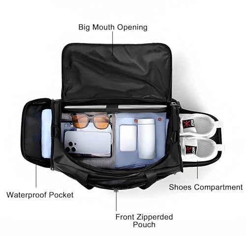 Gym Bag for Men - Small Sports Duffel Bag with Shoe Compartment, Water-Resistant Workout Bag, Ideal for Travel, Fitness, and Training (Army Green)3