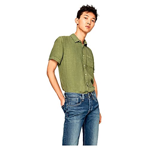 Pepe Jeans London Herren‑Cash Straight Jeans, reguläre Taillenhöhe, Stretch-Denim, mittlerer Blauwasch 3